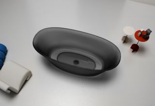 Прозрачная ванна ABBER Kristall AT9707Onyx из полиэфирной смолы 170x75см чёрный