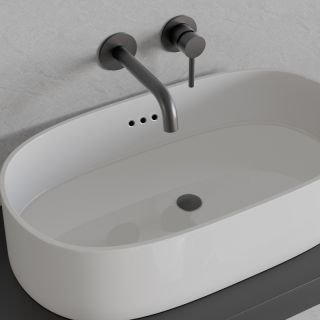 Донный клапан для раковины с переливом Knotlor BM9011GM, оружейная сталь