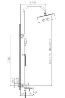 Душевая стойка Haiba HB24533-3 пепельный
