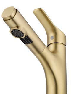 Смеситель для раковины Wonzon & Woghand WW-AE4151-BG с выдвижным изливом брашированное золото