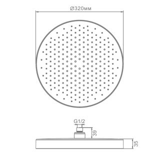 Верхний душ Raglo R452.09 хром