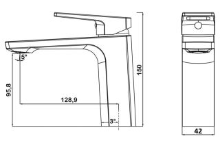 Смеситель для раковины Swedbe Kronos 2010B чёрный