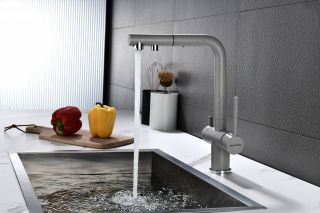 Смеситель для кухни Paulmark Serpentine Se213222-DG графит