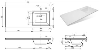 Раковина над стиральной машиной Эстет Dallas silk ФР-00015077 П 110см белый