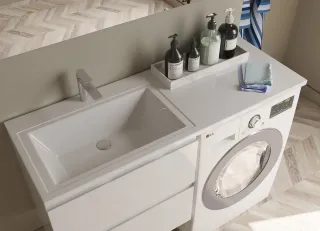 Раковина над стиральной машиной Эстет Dallas silk ФР-00014931 Л 130см белый