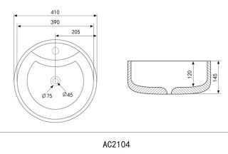 Раковина ABBER Bequem 41см чёрный матовый AC2104MB