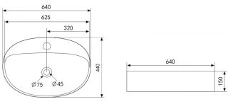Раковина ABBER Bequem AC2112 64см белый