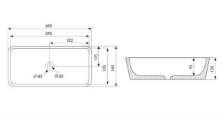 Раковина ABBER Rechteck AC2204MDG 60см зелёный матовый