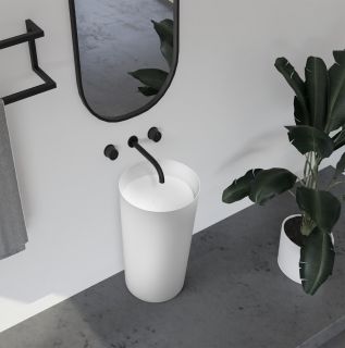 Напольная раковина ABBER Stein AS2506-H 45см белый матовый