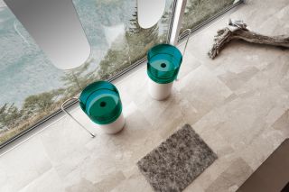 Напольная раковина ABBER Kristall AT2701White-Aquamarin 45см белый/бирюзовый