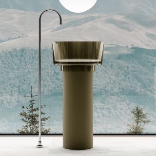 Напольная раковина ABBER Kristall AT2702Vesuvian 45см оливковый