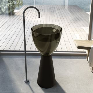 Напольная раковина ABBER Kristall AT2703Black-Vesuvian 45см чёрный/оливковый