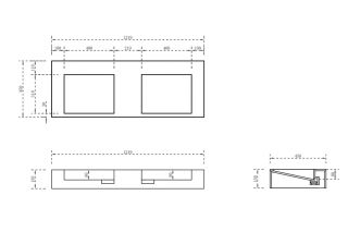 Подвесная раковина ABBER Stein AS2643-1.2 двойная 121см белый матовый