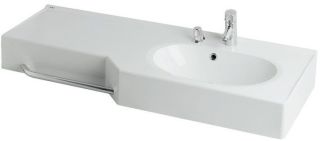 Раковина подвесная Акватон Отель правая 130см белый 1A70123WOT01R