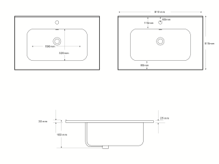 Раковина Aquanet Терра 325420 80 см белый