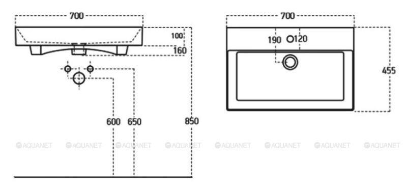 Мебельная раковина Sanovit Slim Synergy 70 см