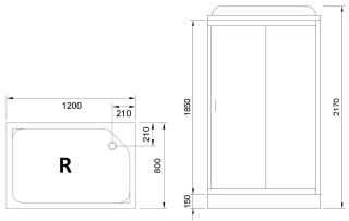 Душевая кабина Royal Bath HP правая стекло матовое 120x80см RB8120HP1-M-R