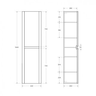 Шкаф подвесной Cezares RELAX 150 см Сатин RELAX-1500-2A-SO-SAT-P