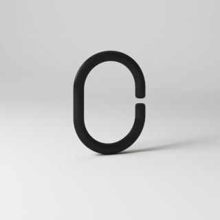 Комплект колец для душевой шторки IDDIS чёрный RID013P