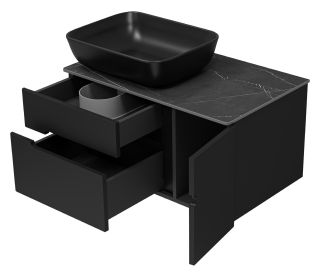 Подвесная тумба под раковину Misty Роял 80см чёрный