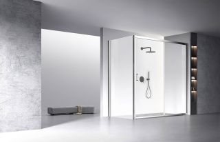 Душевой уголок Veconi Rovigo RV-060, 2000х1100х1950, хром, стекло прозрачное