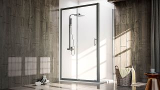 Душевой уголок Veconi Rovigo RV-072B, 1200х900х1900 черный, стекло прозрачное