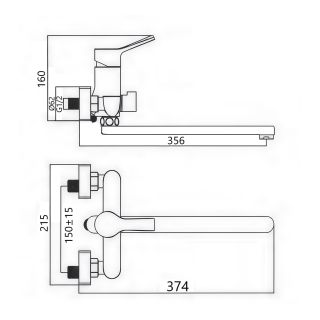 Смеситель для ванны Maretti Elena EA32RP163-D, хром
