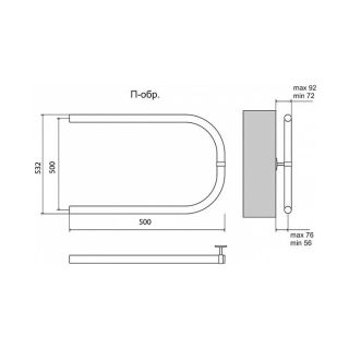 Полотенцесушитель водяной Terminus П-образный 500x500