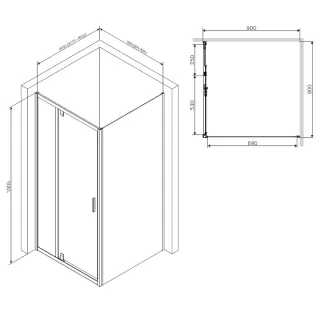 Душевой уголок AM.PM Gem W90G-404-090MT профиль серебристый 90х90 см