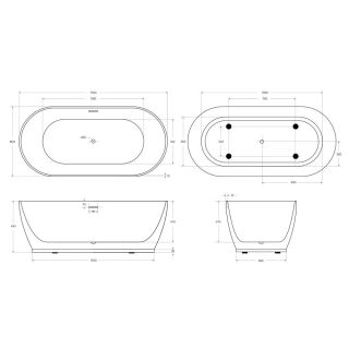 Акриловая ванна BelBagno 170x80 BB413-1700-800-MATT без гидромассажа