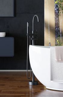 Напольный смеситель для ванны Timo Saona чёрный 2300/03Y-CR