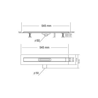 Душевой Vincea лоток SAY CARMINE 510.50.P.PITI, 50 см, хром
