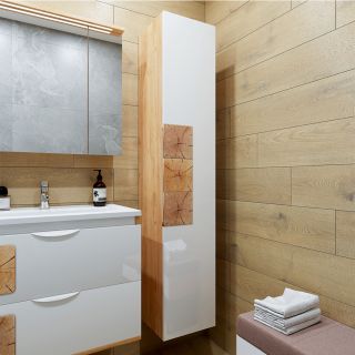 Пенал Бриклаер Форест 4627125416712 35 см дуб золотой/белый