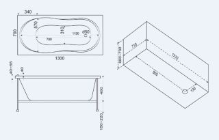 Панель фронтальная для ванны Bas Лима 130