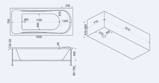 Панель фронтальная для ванны Bas Верона 150