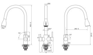 Смеситель для кухни Paulmark Lange La214212-401 антрацит
