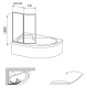 Шторка на ванну Ravak Supernova VSK2 Rosa 160 76L90100Z1 Transparent профиль белый левый