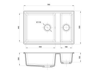 Мойка кухонная GranFest Серая Level LV-760 K сер