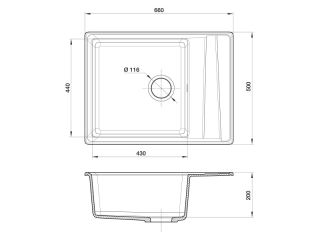 Мойка кухонная GranFest Топаз Level LV--660 L топ