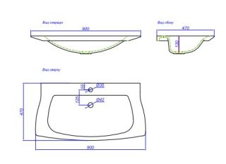 Раковина Aqwella Simphony 900