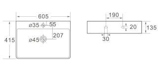 Раковина накладная SantiLine SL-1003 60см белый