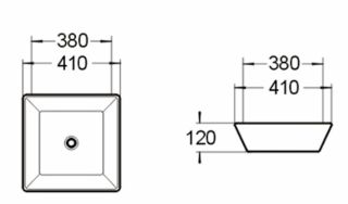 Раковина накладная SantiLine SL-1004 38см белый