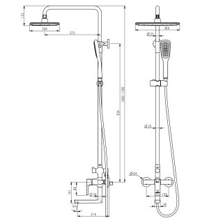 Душевая стойка Lemark Ursus LM7262BL чёрный