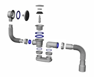 Сифон для встраиваемых ванн Salini 23101H с переливом