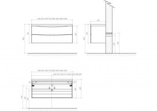 Тумба под раковину BelBagno подвесная 90x53см Rovere Nature  MARINO-900-2C-SO-RN-P