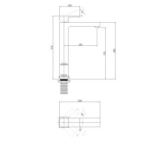 Смеситель для накладной раковины ABBER Daheim матовое золото AF8211G