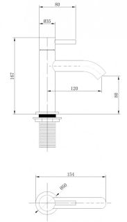 Смеситель для раковины ABBER Wasser Kreis AF8110B чёрный матовый