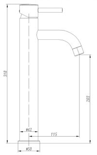 Смеситель для раковины ABBER Wasser Kreis AF8111B чёрный матовый