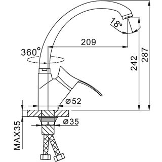 Смеситель для кухни Frap F4101-11 черный