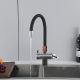 Смеситель для кухни Gappo G4395-30 с подключением фильтра питьевой воды и гибким изливом хром/чёрный